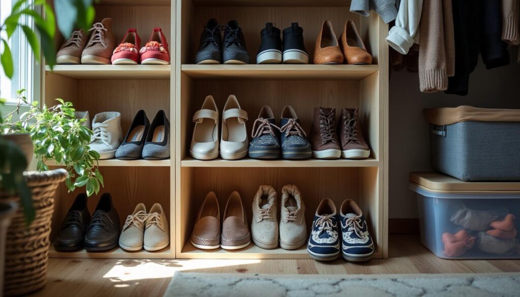 Comment organiser efficacement le rangement des chaussures dans une penderie ?