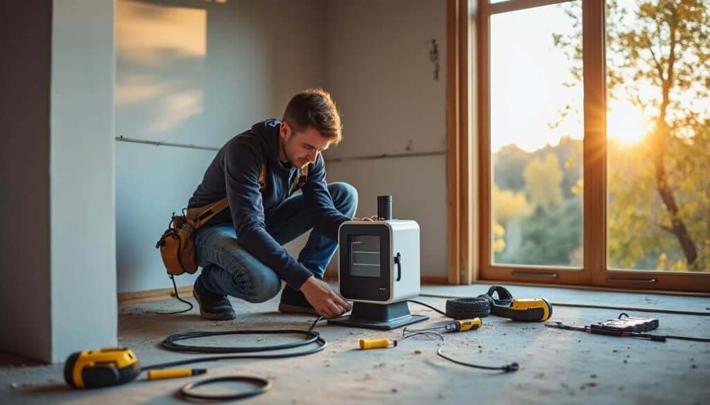 Installation d'une pompe de chauffage pour une maison individuelle