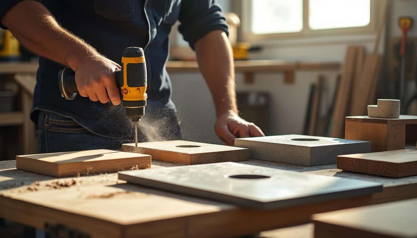 Illustration: Quel outil choisir selon les matériaux à percer ? Bois, béton ou métal ?