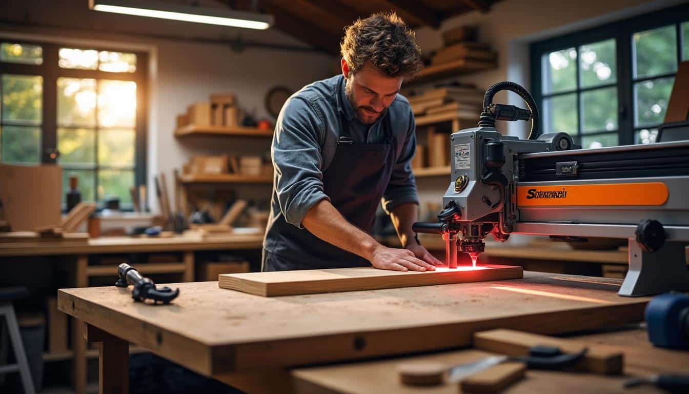 Illustration: Découvrir les innovations et fonctionnalités exclusives des scies radiales Scheppach