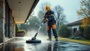 Brosse rotative de toiture télescopique : nettoyage sûr et efficace