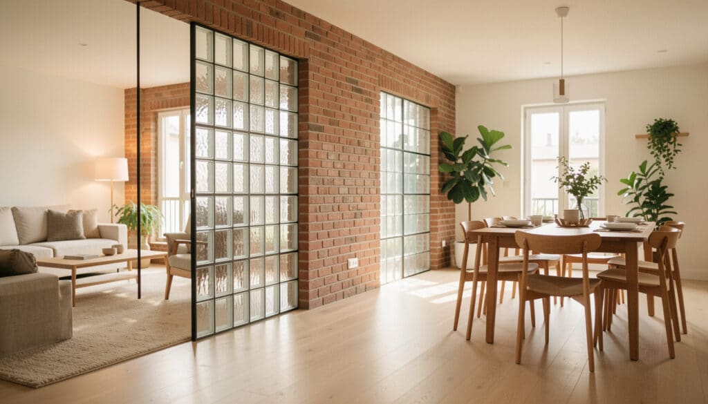 Cloison en briques de verre : atouts, pose et prix